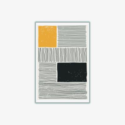 Wolf & Badger Yellow / Orange Black And Yellow #1 A1 594 X 841Mm Stanley Print House