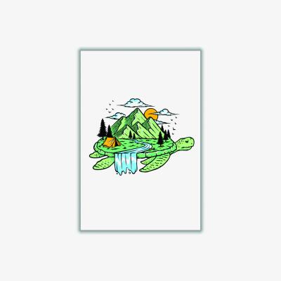 Wolf & Badger Green Turtles All The Way Down A4 210 X 297Mm Stanley Print House