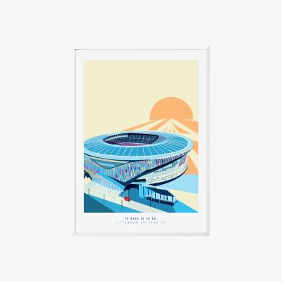 Wolf & Badger Neutrals The Tottenham Stadium London Art Print A3 297 X 420Mm Eye for London Prints