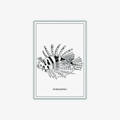 Wolf & Badger Black The Red Lion Fish A2 420 X 594Mm Stanley Print House