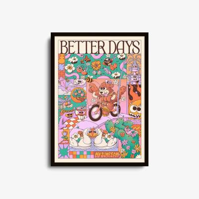Wolf & Badger Neutrals / Yellow / Orange Better Days - Limited Edition Fine Art Print - Signed And Numbered | A2 | 420 X 594Mm | East Side Studio London