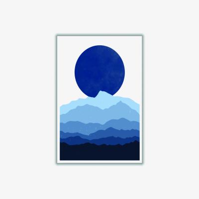 Wolf & Badger Blue Abstract Moonrise A1 594 X 841Mm Stanley Print House