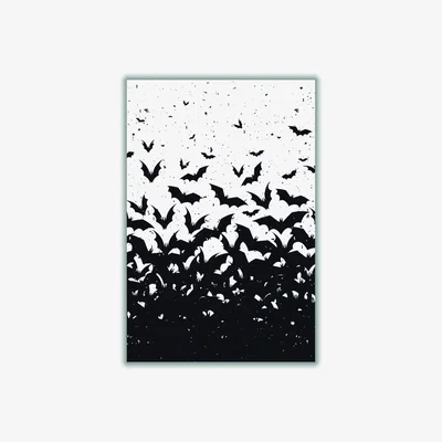 Wolf & Badger Black Look At All These Bats A1 594 X 841Mm Stanley Print House
