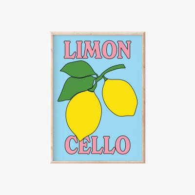 Wolf & Badger Blue / Yellow / Orange A3 Blue Limoncello Print Sofe Store