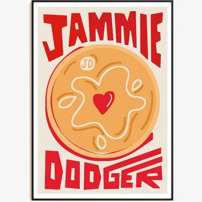 Wolf & Badger Jammie Dodger Art Print - A2 Natalie Cass Art
