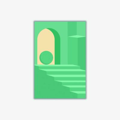 Wolf & Badger Green Minimal Architecture Design #1 Large Stanley Print House