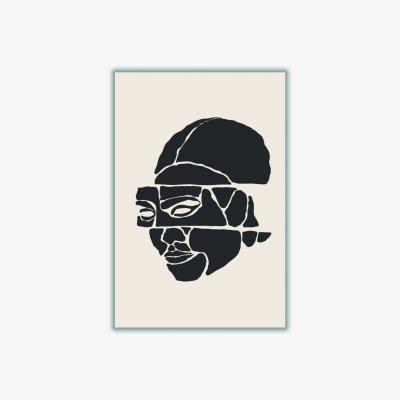 Wolf & Badger Black Abstract Faces Set #1 Medium Stanley Print House