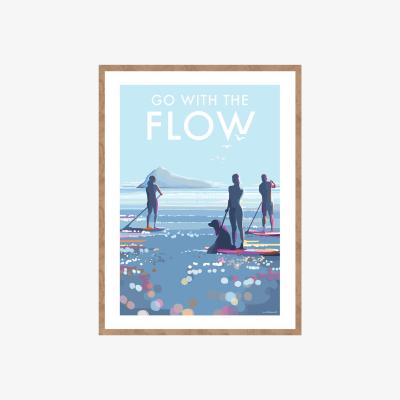 Wolf & Badger Go With The Flow Quote Print | A4 | 210 X 297Mm | Becky Bettesworth