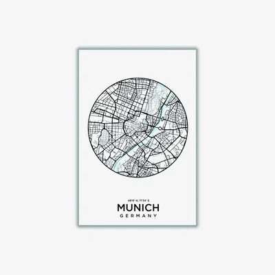Wolf & Badger Black Map Of Munich Extra Large Stanley Print House