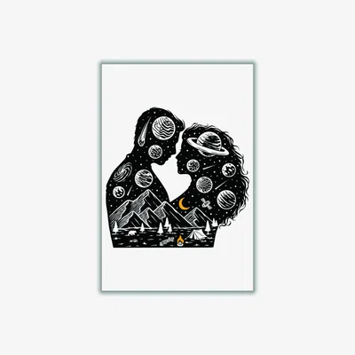 Wolf & Badger Black Galactic Love Small Stanley Print House