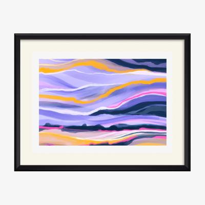 Wolf & Badger Pink / Purple Loch Ardinning Landscape Print Claudine O'sullivan Illustration & Design