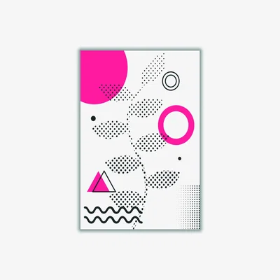 Wolf & Badger Pink / Purple Abstract Halftone Shapes 1 A3 297 X 420Mm Stanley Print House