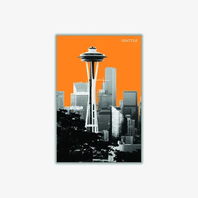 Wolf & Badger Yellow / Orange Halftone Seattle Yellow A2 420 X 594Mm Stanley Print House