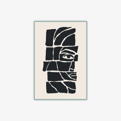 Wolf & Badger Black Abstract Faces Set #3 A1 594 X 841Mm Stanley Print House
