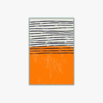 Wolf & Badger Yellow / Orange Minimal Design #2 A4 210 X 297Mm Stanley Print House