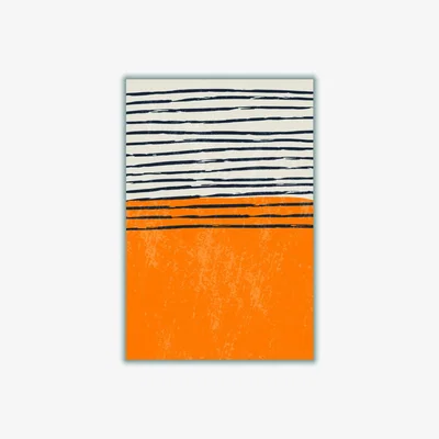 Wolf & Badger Yellow / Orange Minimal Design #2 A4 210 X 297Mm Stanley Print House