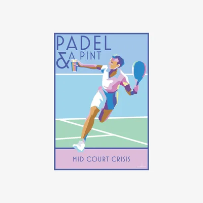 Wolf & Badger Padel & A Pint Print | A4 Us | 8.5 X 11" | Becky Bettesworth