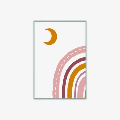 Wolf & Badger Rose Gold Abstract Moonvibes A2 420 X 594Mm Stanley Print House