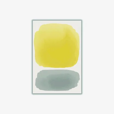 Wolf & Badger Yellow / Orange Black And Yellow Watercolor #3 A1 594 X 841Mm Stanley Print House
