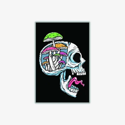Wolf & Badger Green Head Full Of Mushrooms Xxs Stanley Print House