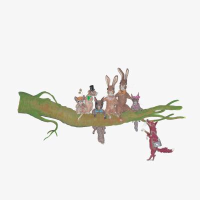 Wolf & Badger Green Woodland Family Print A4 210 X 297Mm Abigail Hardie Home