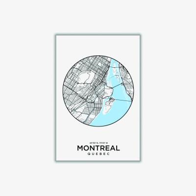 Wolf & Badger Blue Map Of Montreal Small Stanley Print House