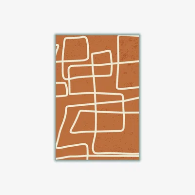 Wolf & Badger Brown Minimal Line Series 4 A4 210 X 297Mm Stanley Print House