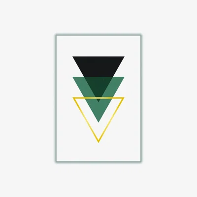 Wolf & Badger Black Minimal Triangle Collection #1 A4 210 X 297Mm Stanley Print House