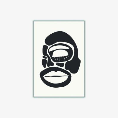 Wolf & Badger Black Abstract Faces Series #2 A4 210 X 297Mm Stanley Print House