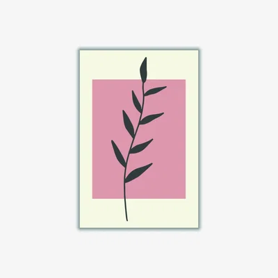 Wolf & Badger Pink / Purple Abstract Minimal Plants #1 Extra Small Stanley Print House