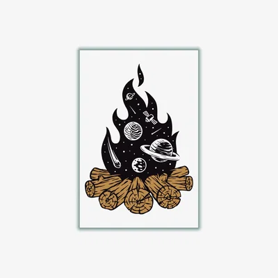 Wolf & Badger Brown Mystical Fire A1 594 X 841Mm Stanley Print House