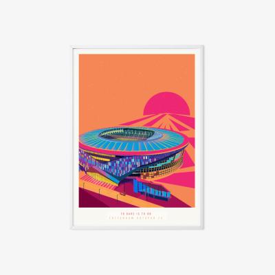Wolf & Badger Yellow / Orange Tottenham Hotspurs London Art Print | A3 | 297 X 420Mm | Eye for London Prints