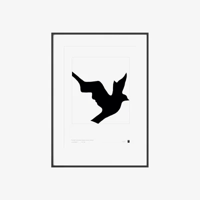 Wolf & Badger Black / White Abstract Bird Series - Dove Smiles - Black Curiosity Snug