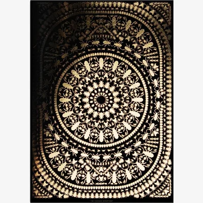 Wolf & Badger Insect Mandala A4 Print Gold The Curious Department