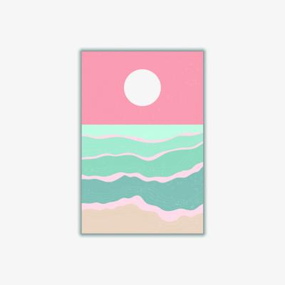 Wolf & Badger Sunset Over The Ocean #1 A2 420 X 594Mm Stanley Print House