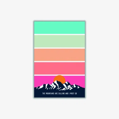 Wolf & Badger The Mountains Are Calling & I Must Go A4 210 X 297Mm Stanley Print House