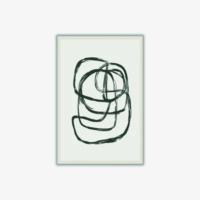 Wolf & Badger Black Modern Abstract Shapes 2 Extra Large Stanley Print House