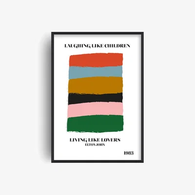 Wolf & Badger Laughing Like Children Living Like Lovers Music Song Lyrics Art Print | A4 | 210 X 297Mm | Fanclub