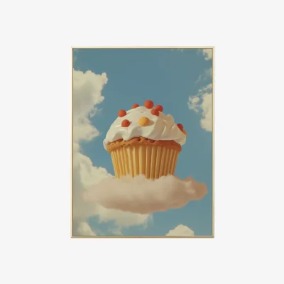 Wolf & Badger Neutrals Good Morning Cupcake In The Clouds Print | A4 | 210 X 297Mm | Absurde