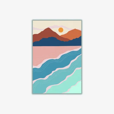 Wolf & Badger Blue Beach & Mountains - 3 Extra Large Stanley Print House