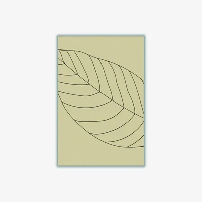Wolf & Badger Black Minimal Leaves 2 A2 420 X 594Mm Stanley Print House