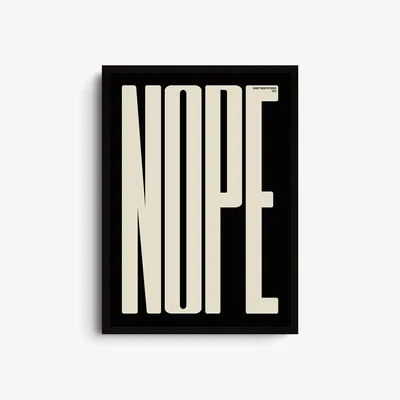 Wolf & Badger Black Nope - Giclee Fine Art Print - Large | A2 | 420 X 594Mm | East Side Studio London