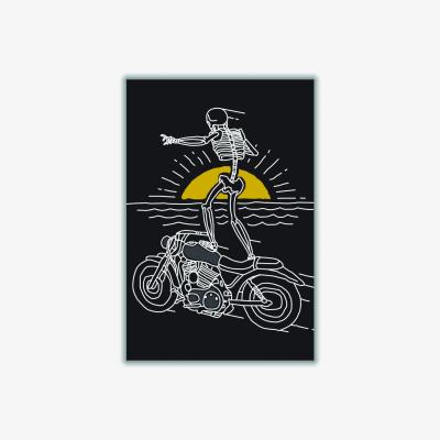 Wolf & Badger White Freedom Rider A4 210 X 297Mm Stanley Print House