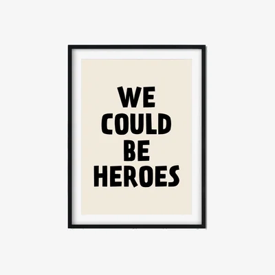 Wolf & Badger Black We Could Be Heroes A3 297 X 420Mm The Native State