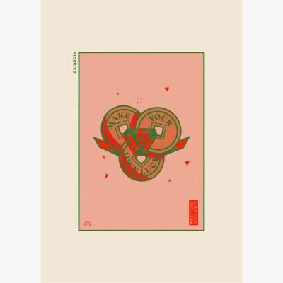 Wolf & Badger Lucky Coins Print A4 210 X 297Mm Niconico
