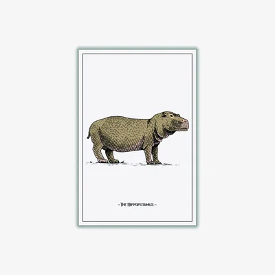 Wolf & Badger Brown The Hippopotamus A3 297 X 420Mm Stanley Print House
