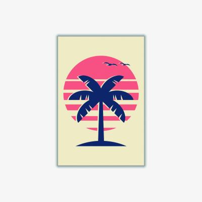 Wolf & Badger Yellow / Orange Palm Tree Vibes Large Stanley Print House
