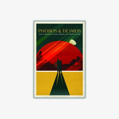 Wolf & Badger Yellow / Orange Spacex - Phobos & Deimos A1 594 X 841Mm Stanley Print House