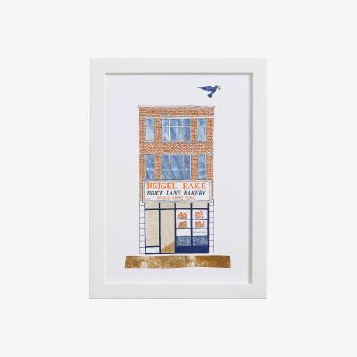 Wolf & Badger Beigel Bake Risograph Print A3 Rosa & Clara Designs