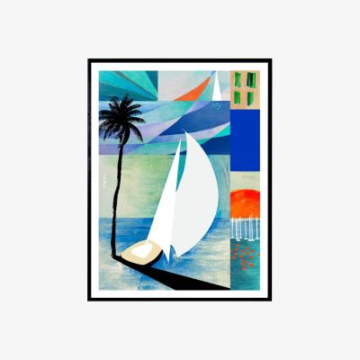 Wolf & Badger Sailboats And Sunrises On The French Riviera A3 297 X 420Mm Awol